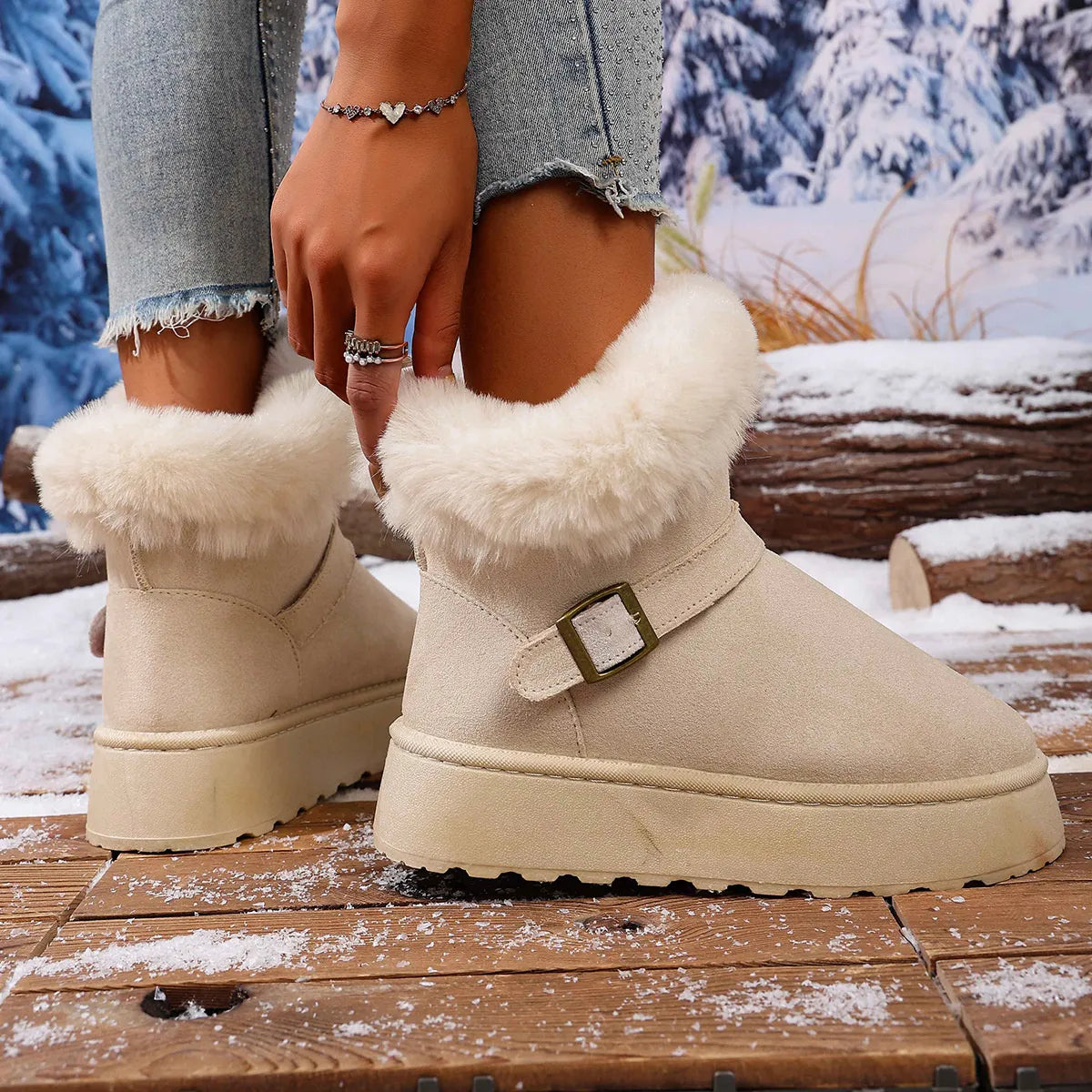 Round Toe Platform Boots