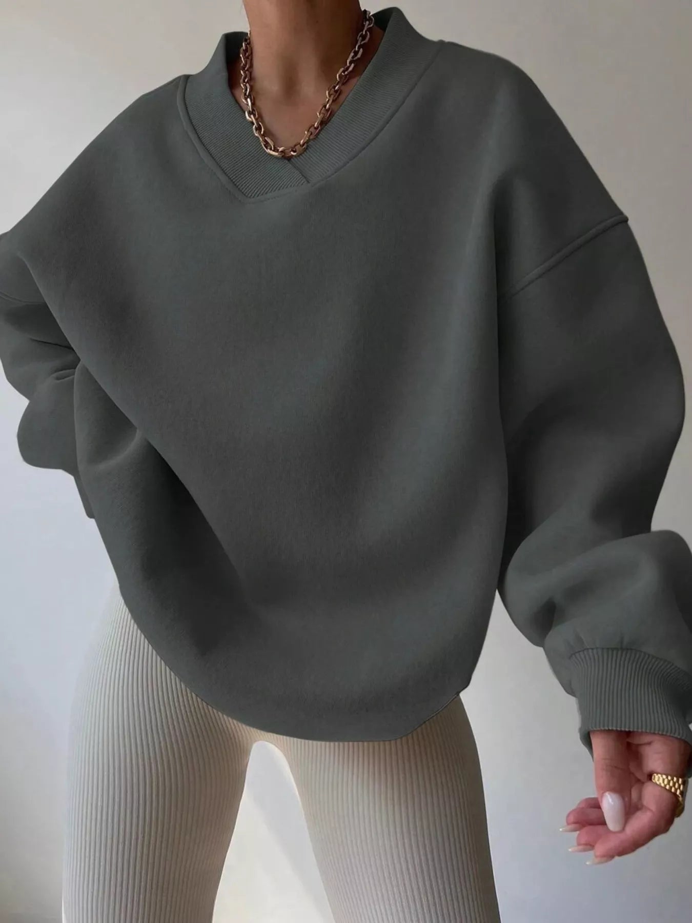 Dropped Shoulder Long Sleeve Oversized Sweatshirt