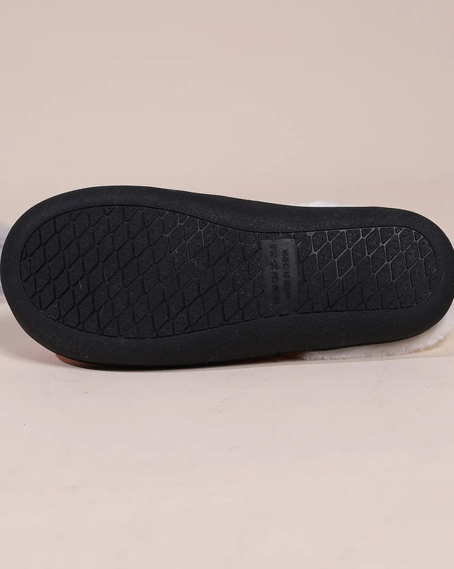 Snowman Round Toe Faux Fur Slippers