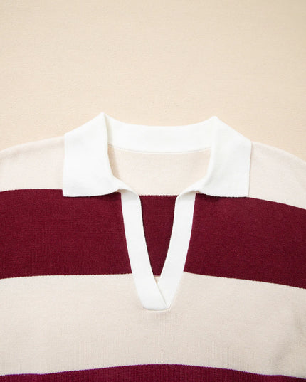 Color Block Long Sleeve Knit Top