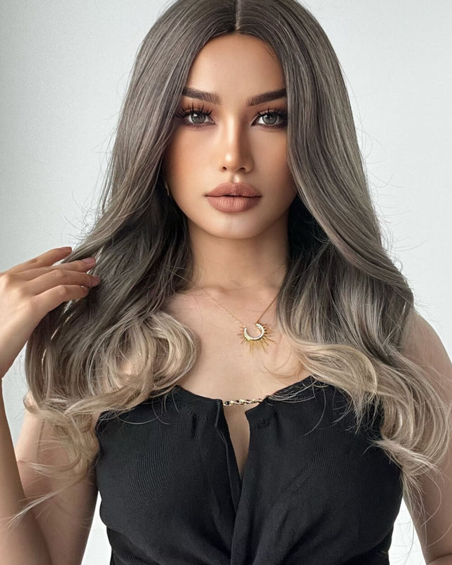 13*1" Full-Machine Wigs Synthetic Long Straight 24" 