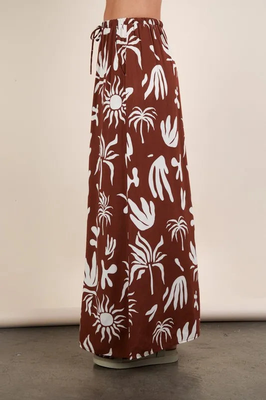 VERY J Printed Resort Midi Skirt