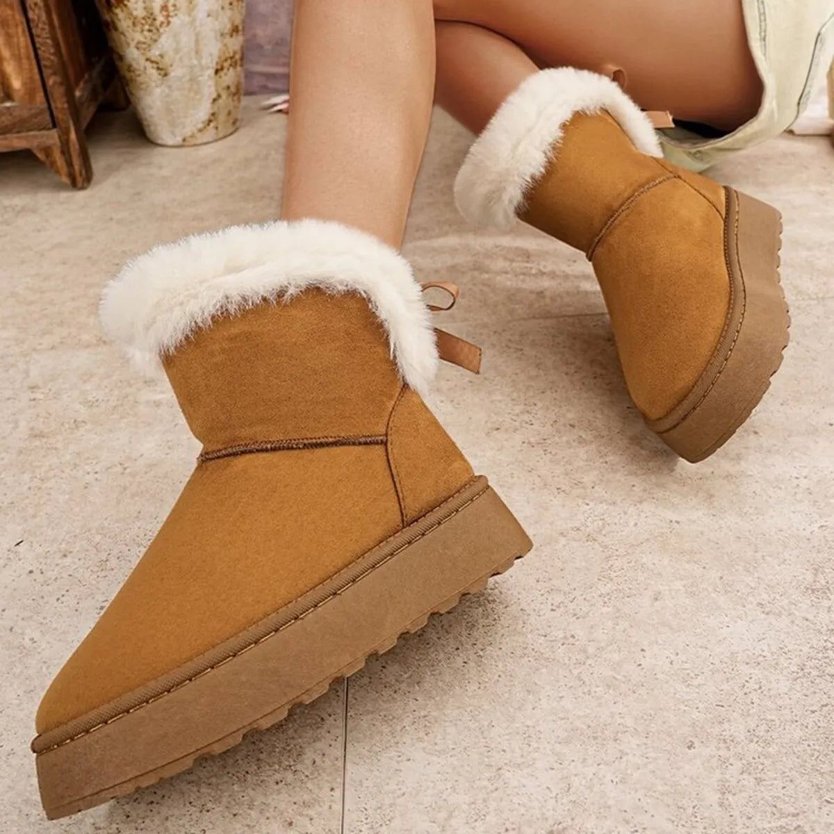 Round Toe Platform Boots