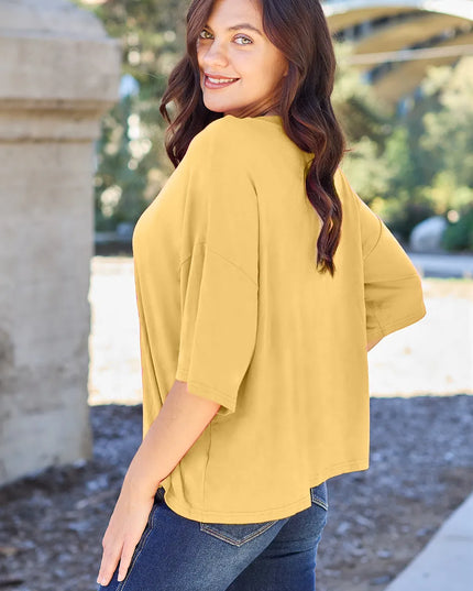 Basic Bae Bamboo Full Size Round Neck Drop Shoulder T-Shirt