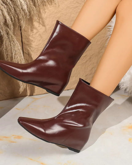 Point Toe Leather Boots