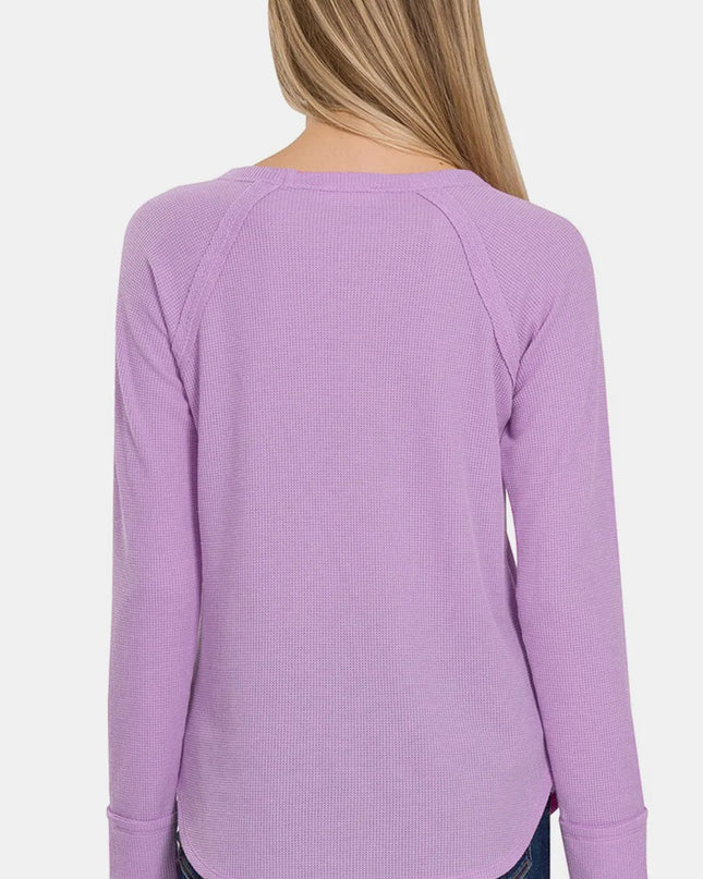 Zenana Waffle Long Sleeve T-Shirt