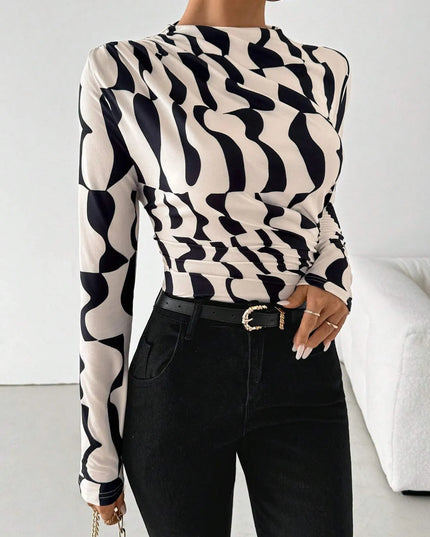 Printed Long Sleeve Blouse