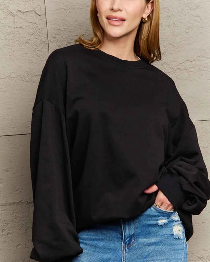Full Size Round Neck Long Sleeve Sweatshirt