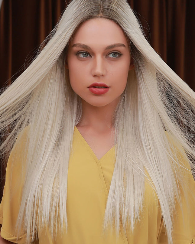 13*2" Lace Front Wigs Synthetic Long Straight 26" Heat Safe 150% Density
