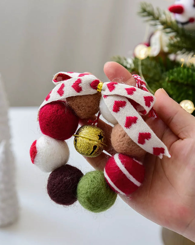 Christmas Felt Ball Garland Ornament