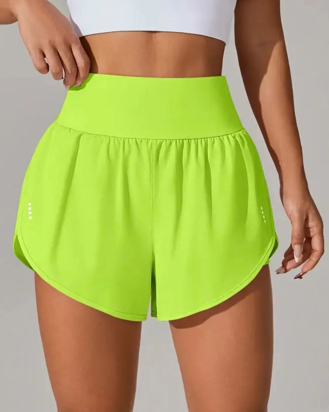 Pocketed High Waist Active Shorts 