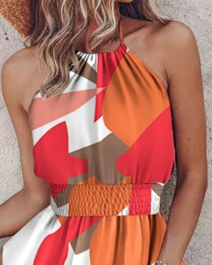 Paisley Print Halter Neck Mini Dress