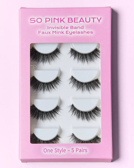 SO PINK BEAUTY Faux Mink Eyelashes 5 Pairs 