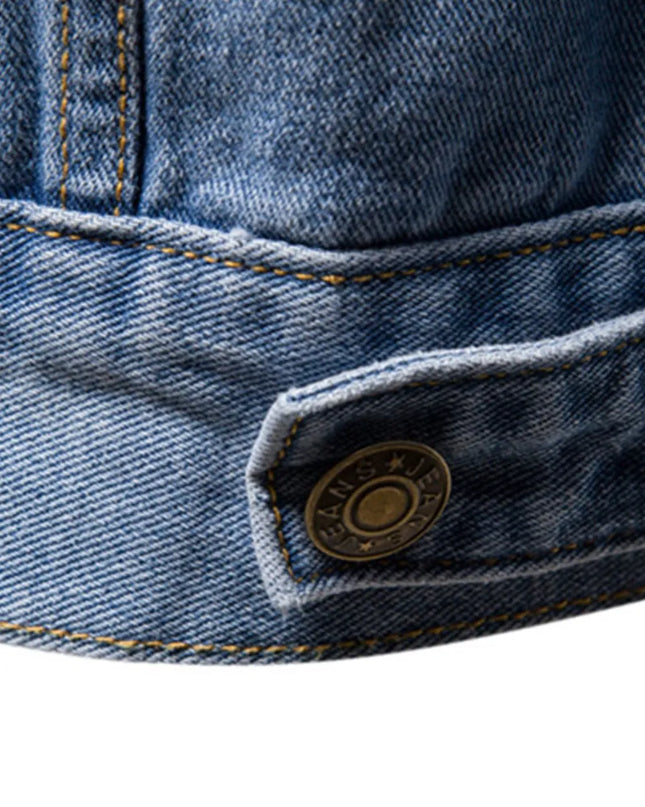 Men's Button Down Long Sleeve Denim Jacket