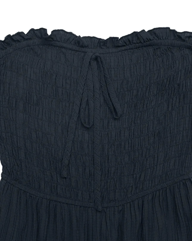 Smocked Tube Wide Leg Jumpsuit