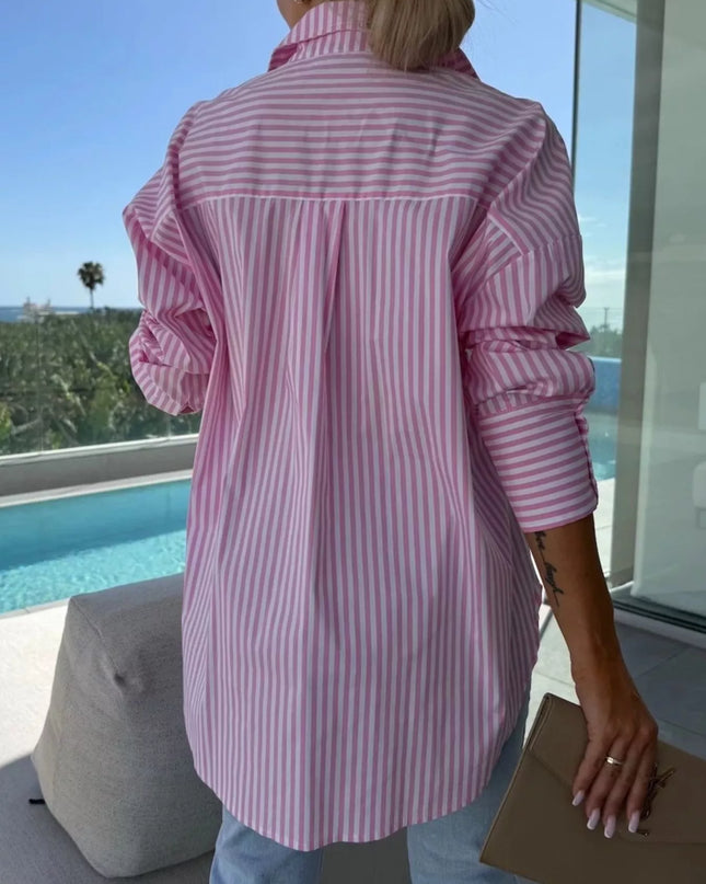 Striped Oversized Button-Down Shirt