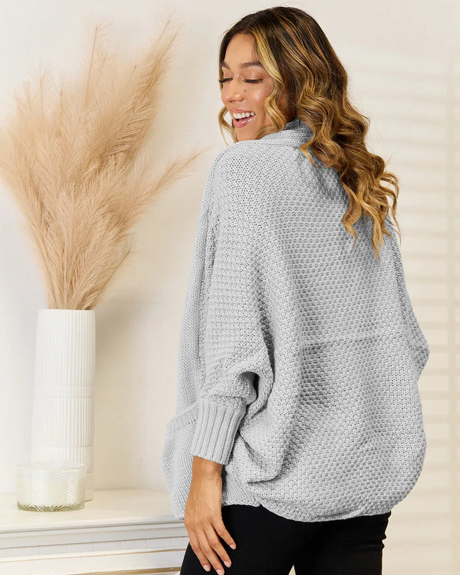 Angel Wings Open Front  Cardigan with Pockets 