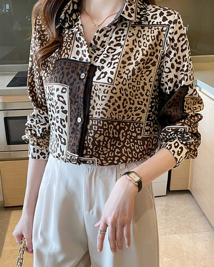 Leopard Print Button-Up Shirt