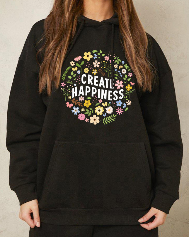 Simply Love Simply Love Full Size CREATE HAPPINESS Graphic Hoodie