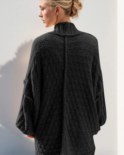 Double Take Full Size Open Front Long Sleeve Cardigan