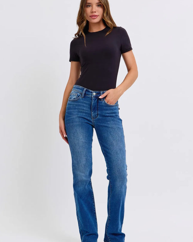 Judy Blue Full Size Run Mid-Rise Bootcut Jeans with Thermal Lining