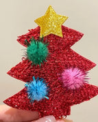 Fur Ball Star Christmas Tree-brooch