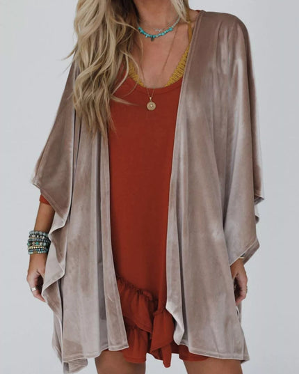 Open Front Draped Sleeve Cardigan