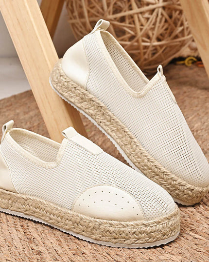 Mesh Espadrille Platform Slip-Ons 