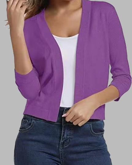 Open Front Cardigan Dusty Purple