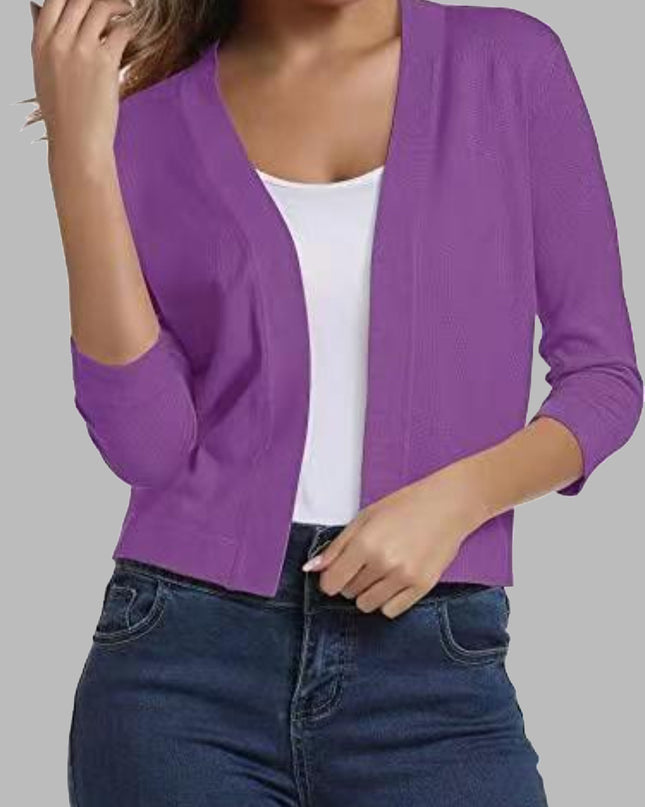 Open Front Cardigan Dusty Purple
