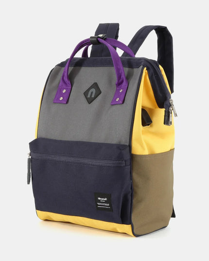 Himawari Contrast Waterproof Backpack Bag with External USB Port Charcoal Navy One Size