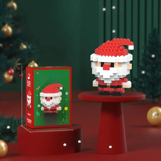 Compatible With Small Particles Christmas Building Blocks Suit Children Assembled Christmas Tree Toys Santa Claus Plastic W1401 Santa Claus 174Pcs
