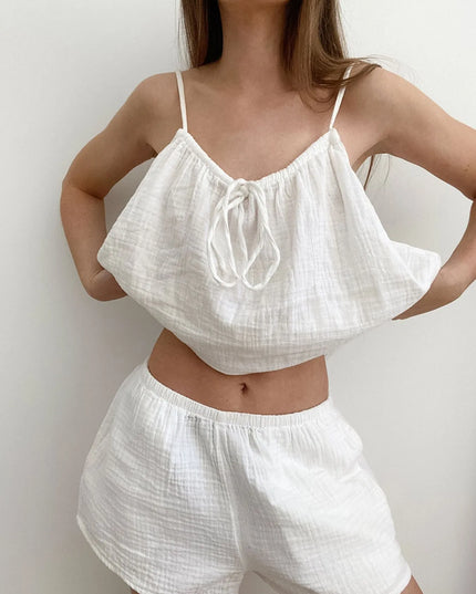 Tie Front Cami and Shorts Lounge Set