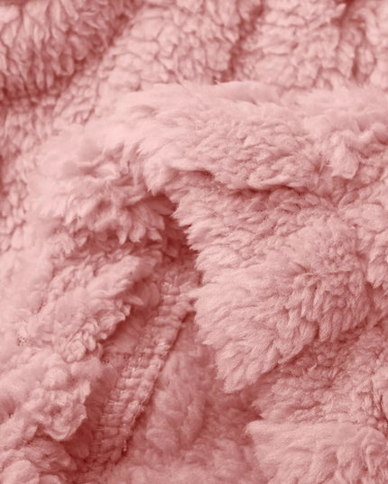 Double-Breasted Fleece Longline Coat