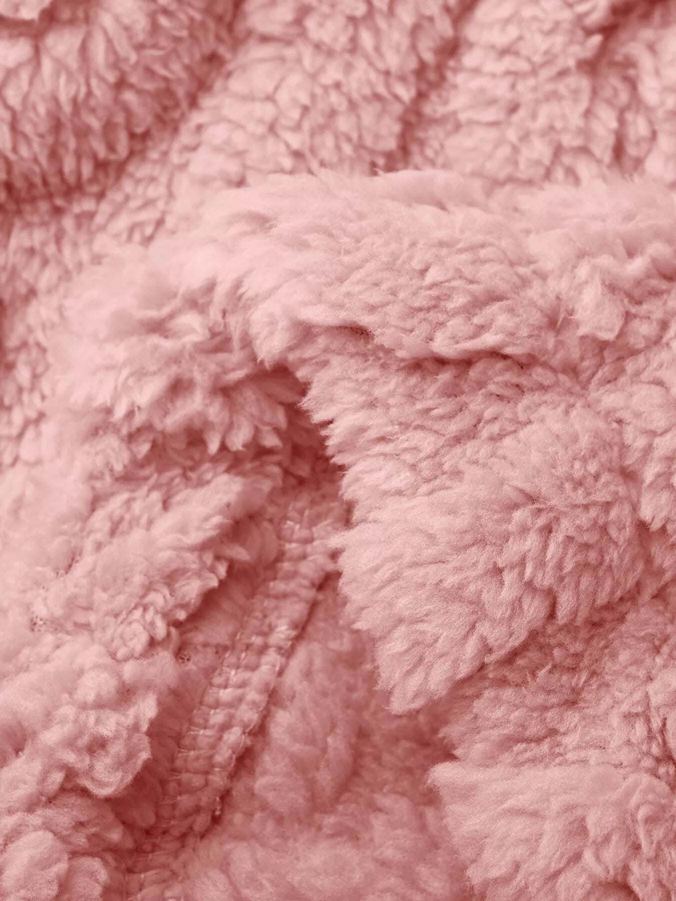 Double-Breasted Fleece Longline Coat