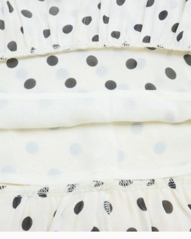 Polka Dot Sweetheart Neckline Maxi Dress