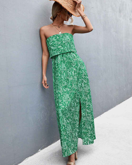 Strapless Split Maxi Dress