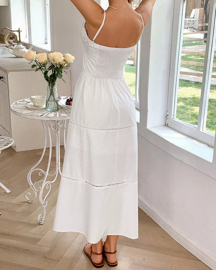 Smocked Back Tie Front Cami Dress