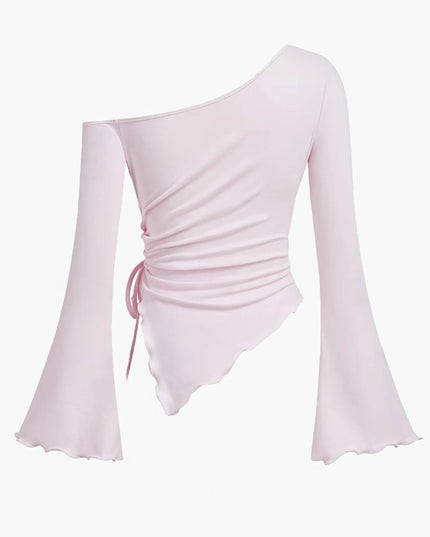 One Shoulder Bell Sleeve T-Shirt