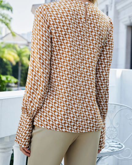 Printed Long Sleeve Blouse 