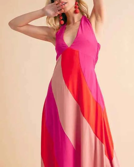 Aemi+Co Color Block Sleeveless Maxi Dress