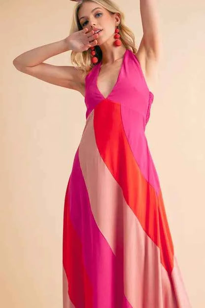 Aemi+Co Color Block Sleeveless Maxi Dress
