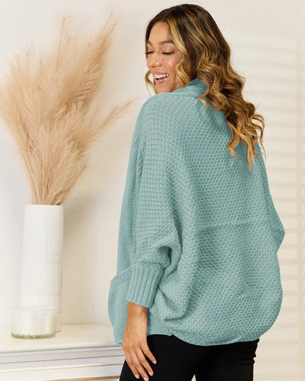 Angel Wings Open Front  Cardigan with Pockets 