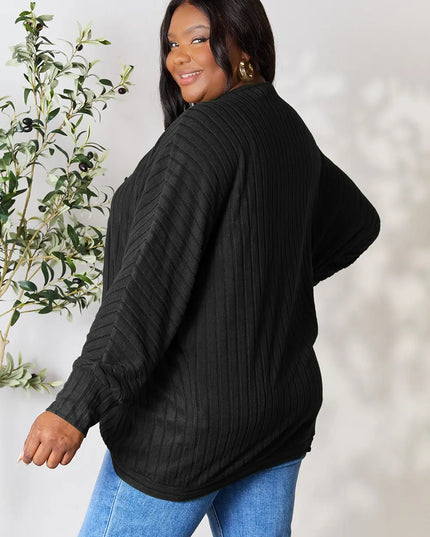 Basic Bae Full Size Ribbed Cocoon Cardigan