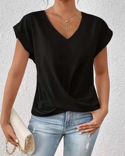 V-Neck Twist Front Top 