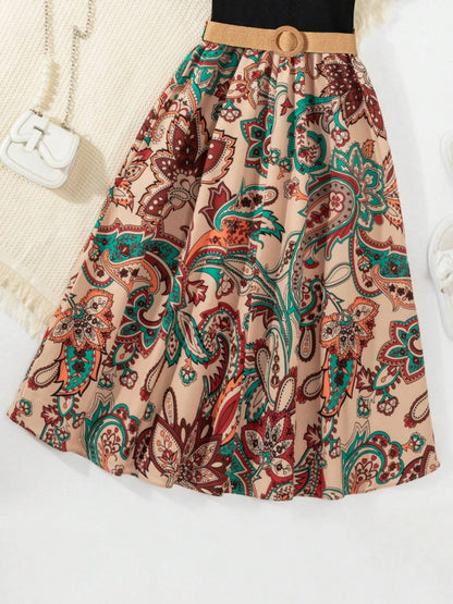 Children's Printed Short Sleeve Dress