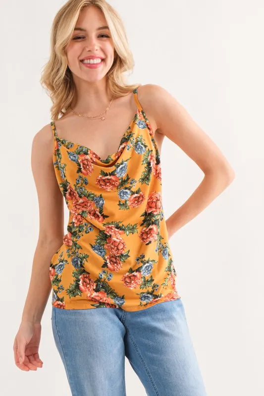 And The Why Floral Printed Casual Tank Top