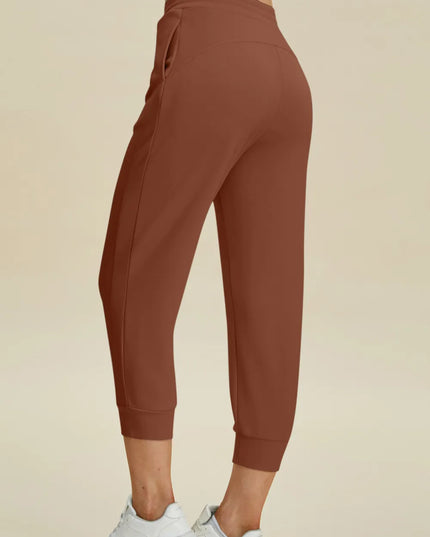 Basic Bae Full Size Air Scuba Drawstring High Waist Cropped Pants