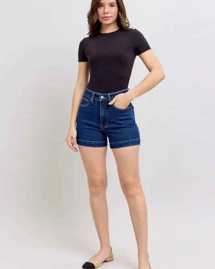 Judy Blue Full Size High Waist Tummy Control Denim Shorts Plus Size