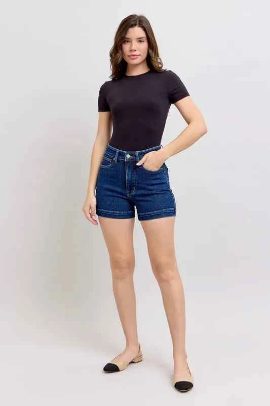 Judy Blue Full Size High Waist Tummy Control Denim Shorts Plus Size